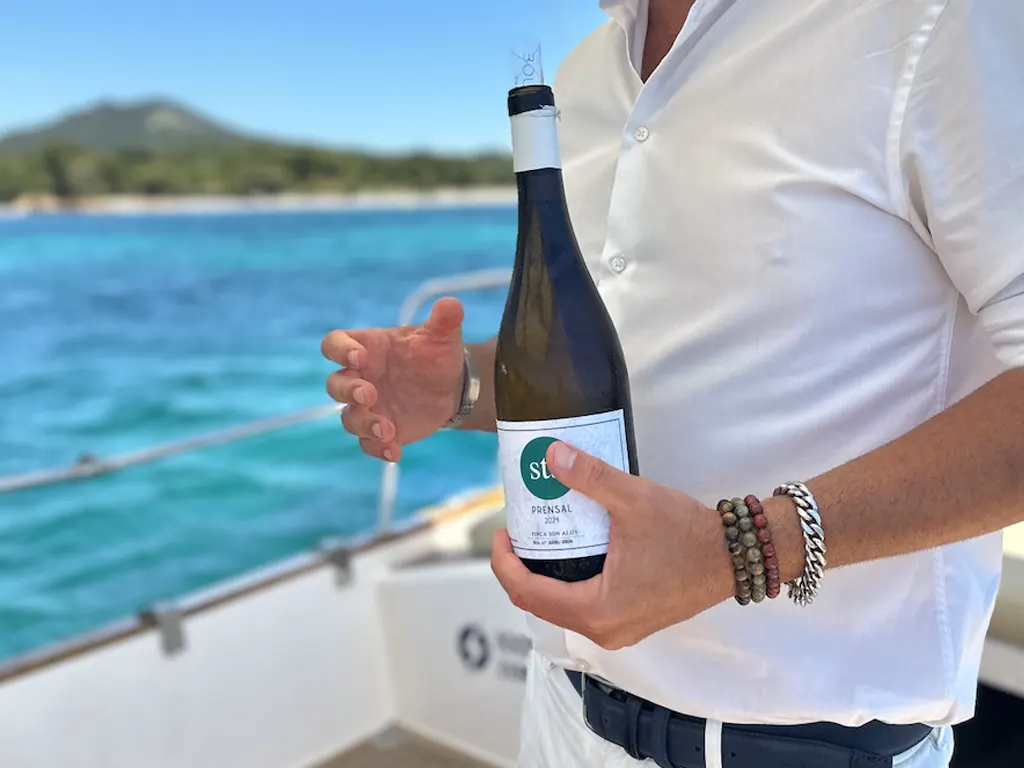 Organic wine tasting Mallorca private boat trip Alcudia